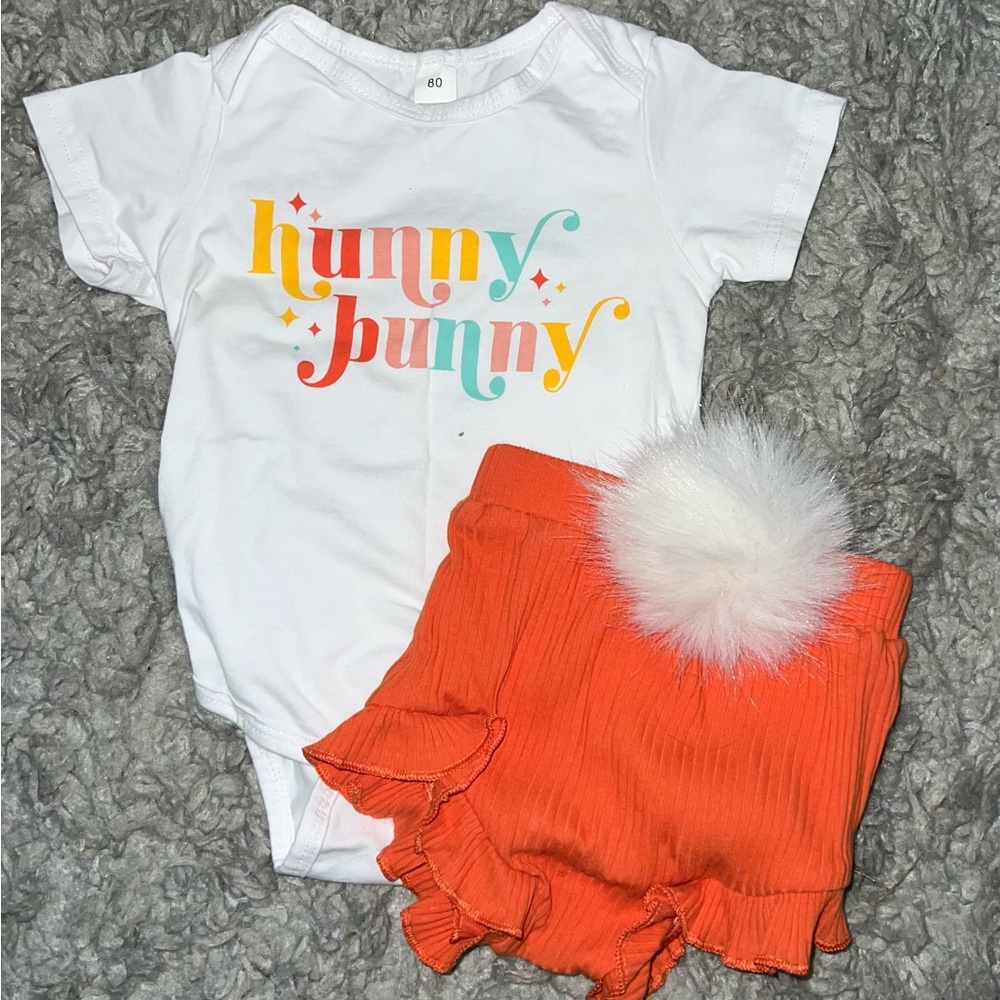 “Hunny Bunny” 6-12 Month Outfit with Bunny Tail!